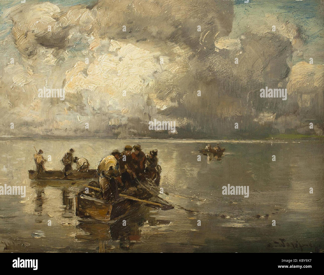 Joseph Wopfner auf einem Fischer voir (1901) Banque D'Images