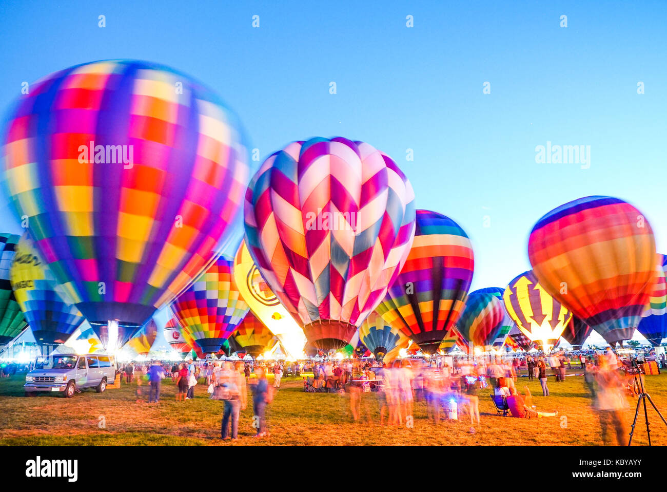 Albuquerque International Balloon Fiesta ! Cet événement se produit une fois par an et est une expérience incroyable pour les personnes de tous les âges. Banque D'Images