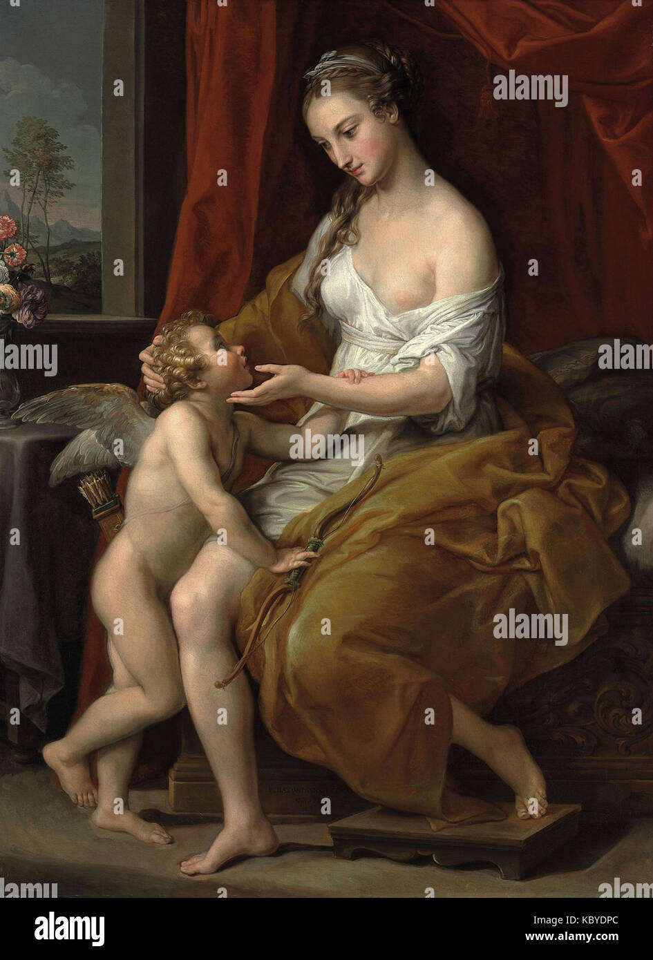 Pompeo Batoni Cupidon caressant Vénus Banque D'Images