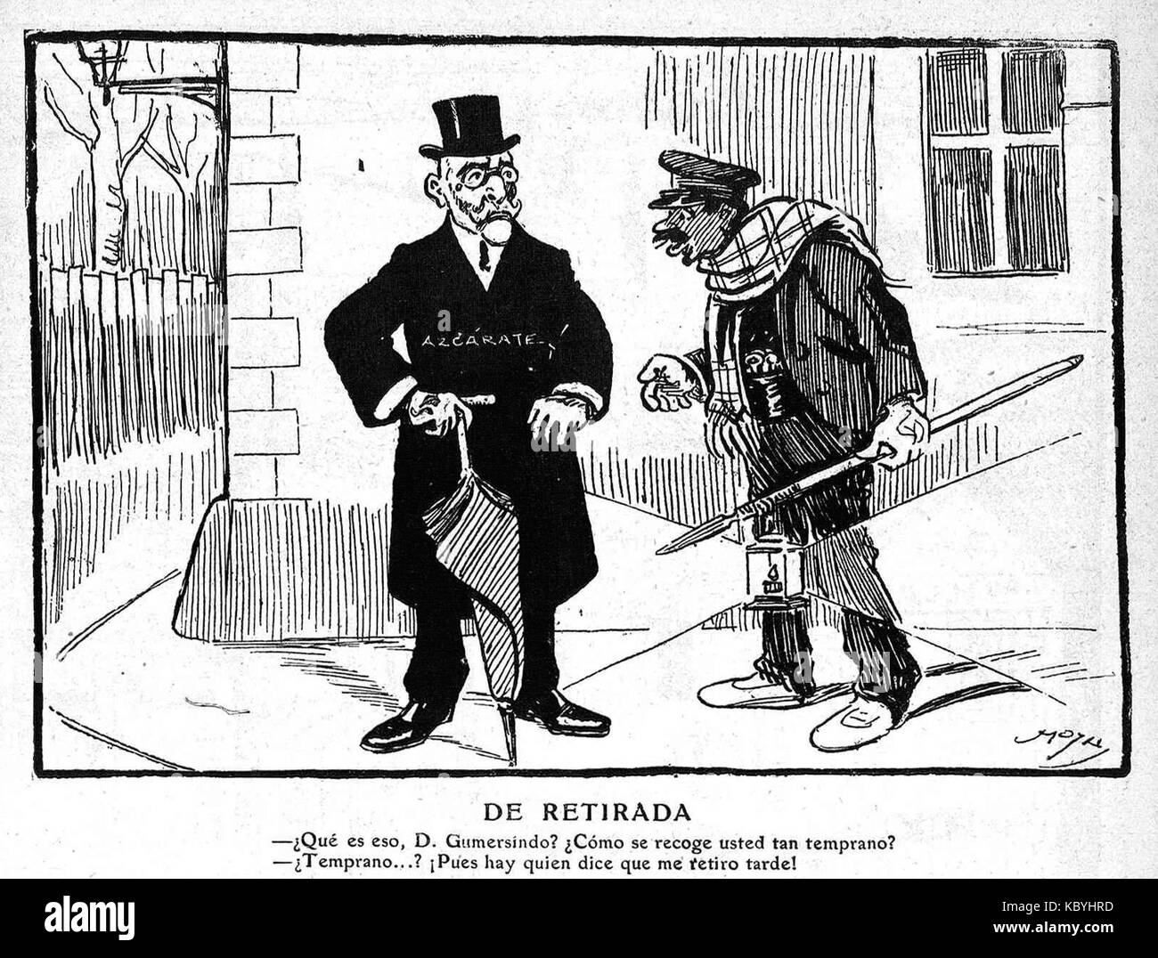 *De Retirada* de l'artiste espagnol Francisco de Moya représente la retraite historique d'un groupe de soldats ou de citoyens, véhiculant l'émotion du retrait. La pièce est caractéristique du style de Moya en capturant des moments d'importance historique avec une narration visuelle puissante. Banque D'Images
