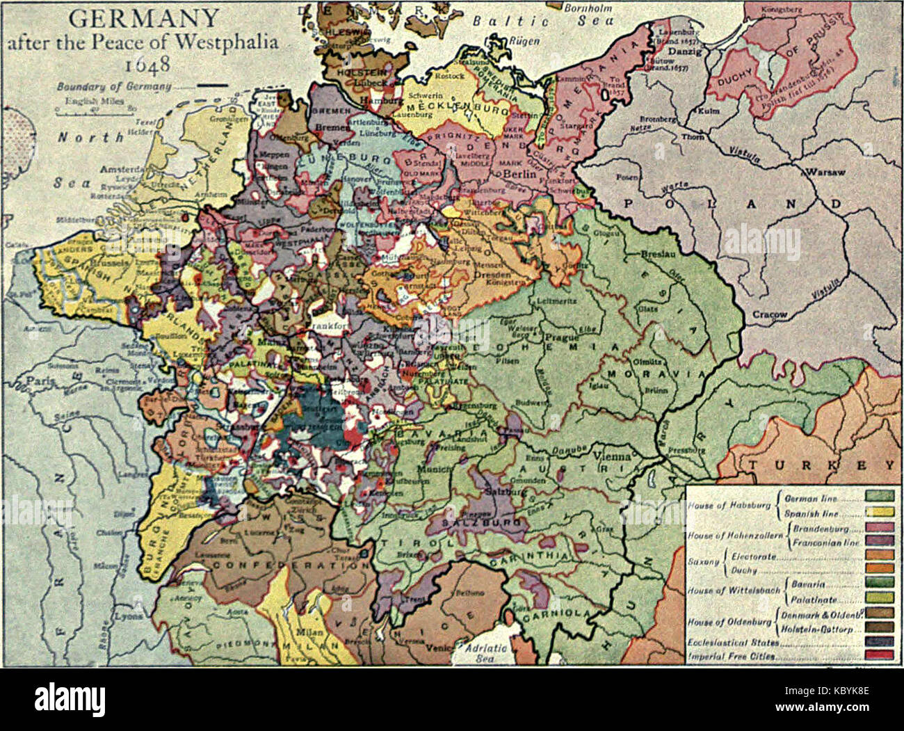EB1911 Allemagne après la Paix de Westphalie, 1648 Banque D'Images