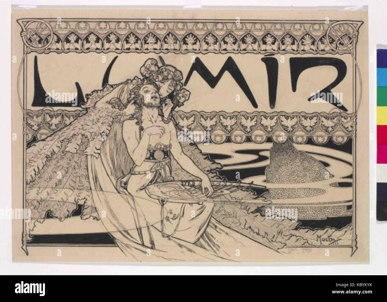 Autor Alfons Mucha 24.7.1860 14.7.1939 Zahlavi casopisu Lumir Banque D'Images