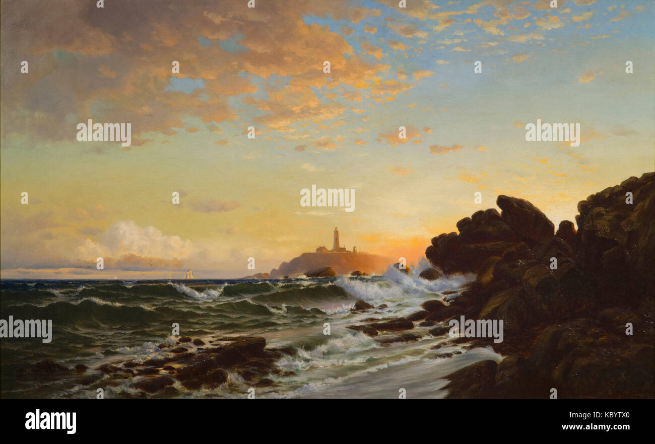 Phare au coucher du soleil par Francis Augustus Silva Banque D'Images