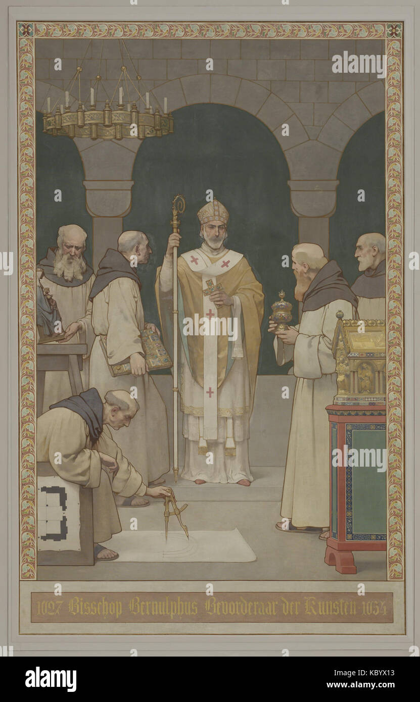 Porte Schildering Georg Sturm van Bisschop Bernulphus bevorderaar der Kunsten Banque D'Images