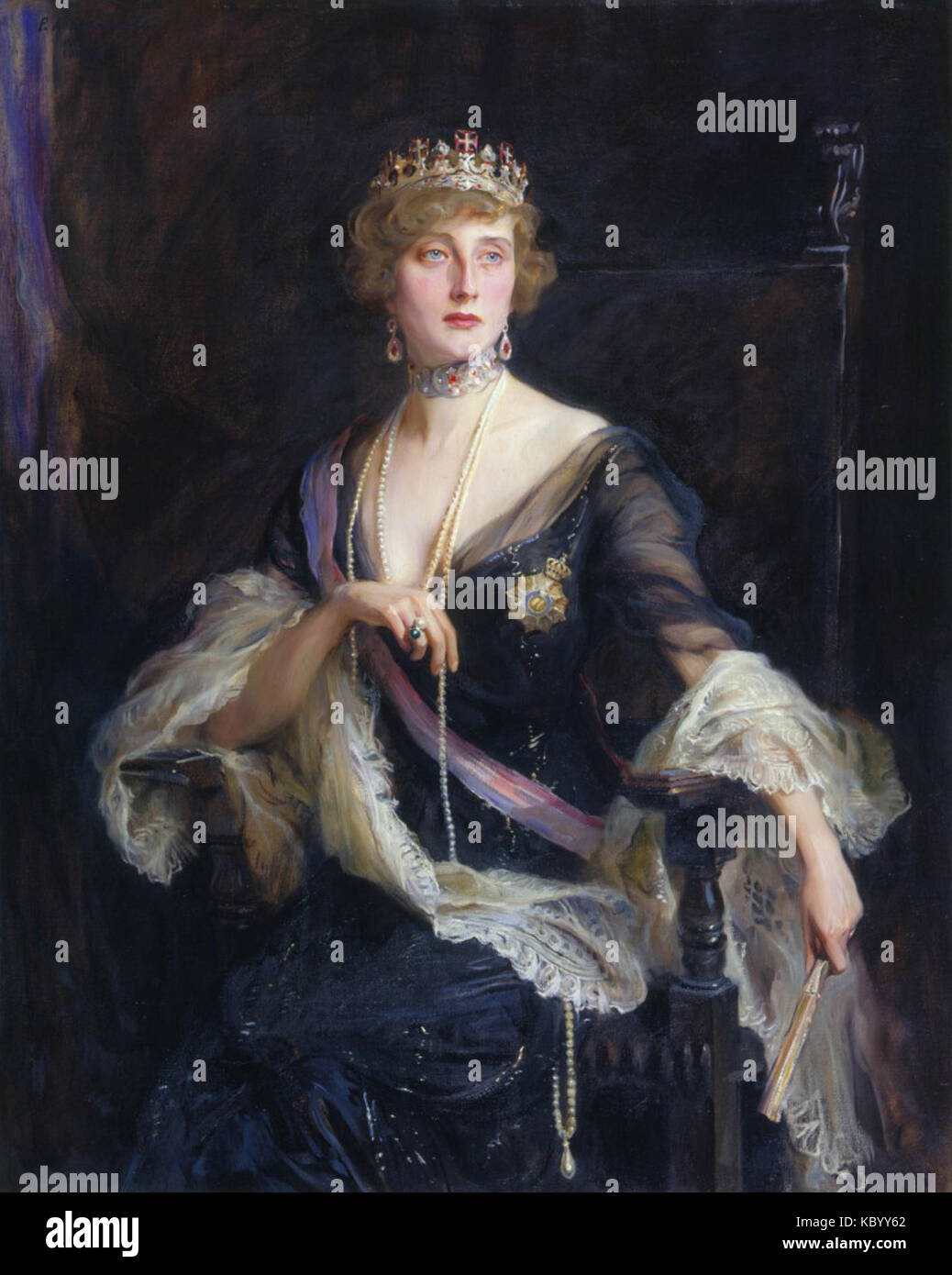 Augusta Victoria de Hohenzollern Sigmaringen, la reine titulaire du Portugal, était une figure royale ayant un lien historique avec la monarchie portugaise, bien qu'elle n'ait pas régné à titre officiel. Banque D'Images