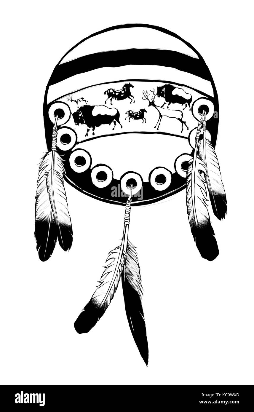 Native American shield - vector illustration (totalement fictif) Illustration de Vecteur