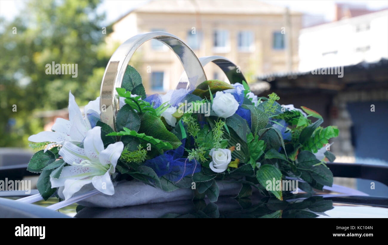 Bouquet De Mariage Se Trouve Sur La Voiture Beau Bouquet En