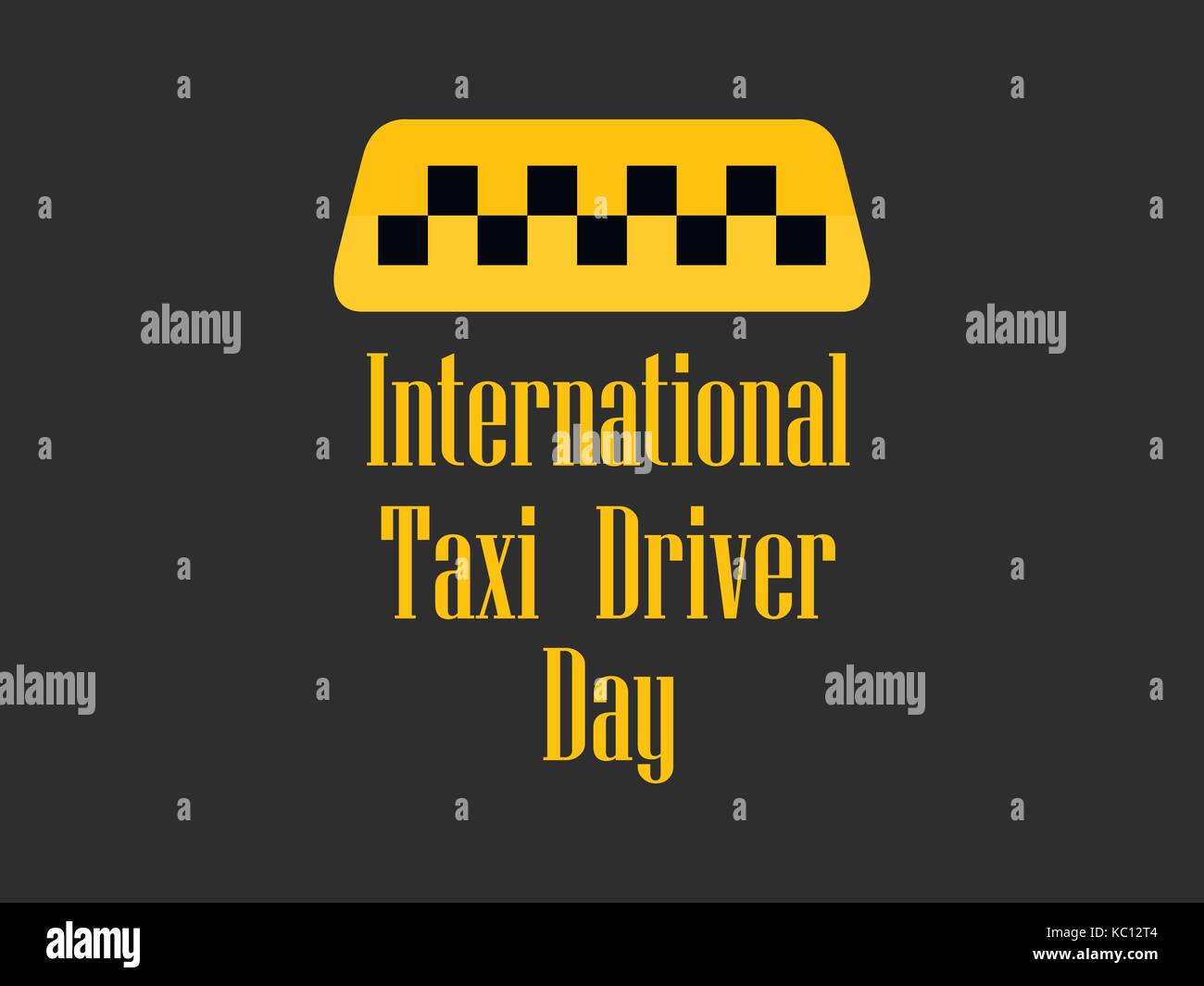 Journée internationale de la chauffeur de taxi. Bannière de célébration avec un symbole de taxi. Vector illustration Illustration de Vecteur