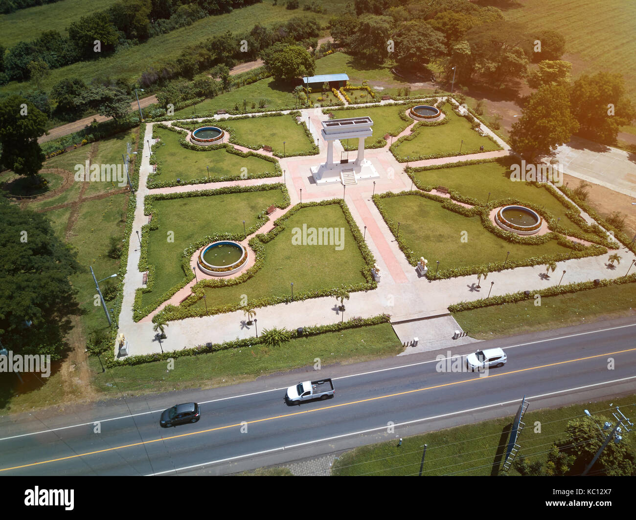 Ruben Dario park au Nicaragua vue aérienne drone sur sunny day Banque D'Images