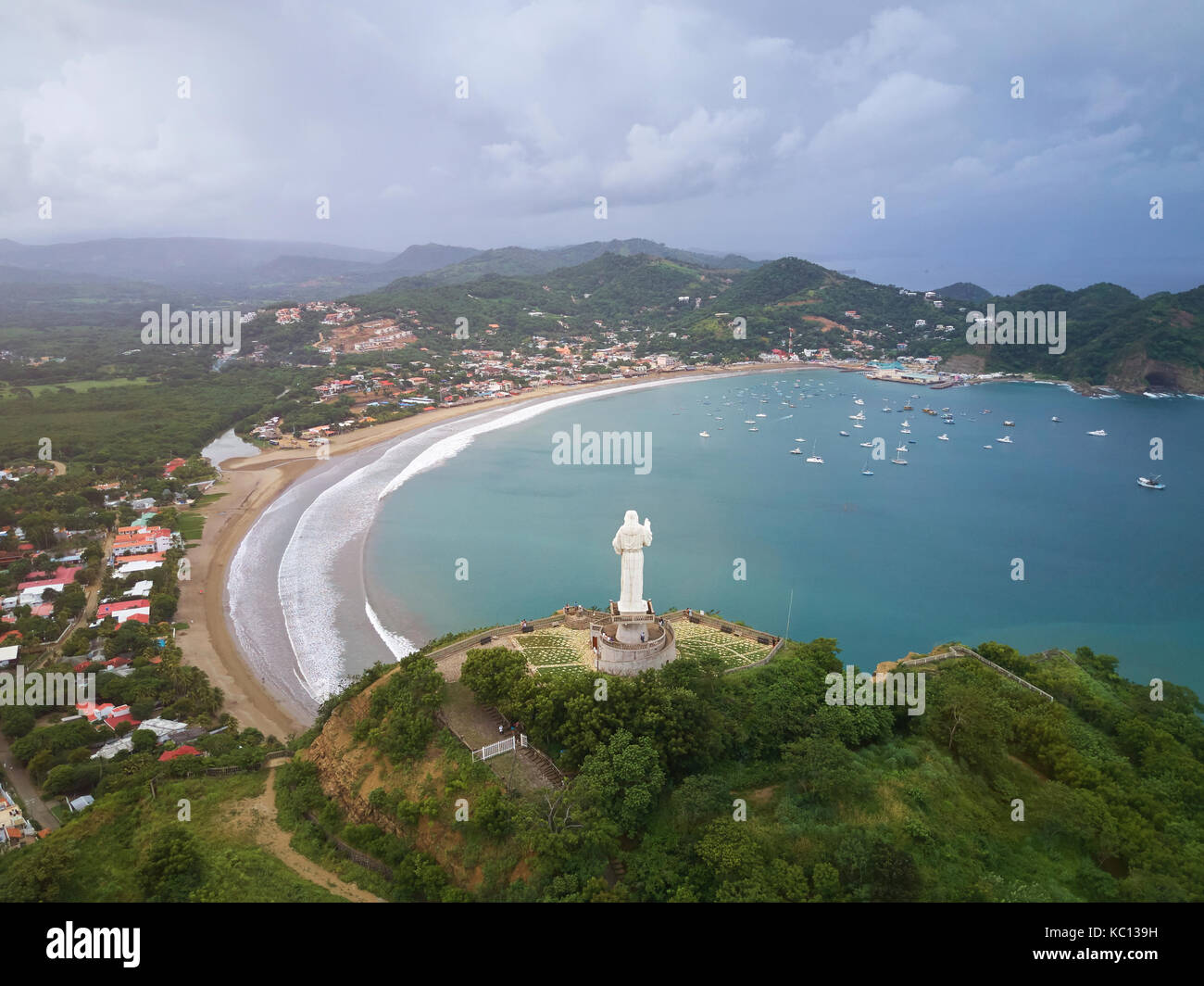San Juan del Sur bay view drone aérien. Nicaragua billet célèbre place Banque D'Images