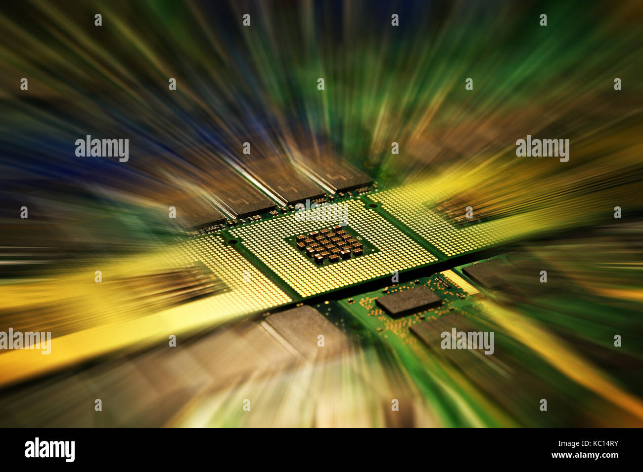 Les modules de mémoire et du processeur de l'ordinateur, l'arrière-plan Banque D'Images