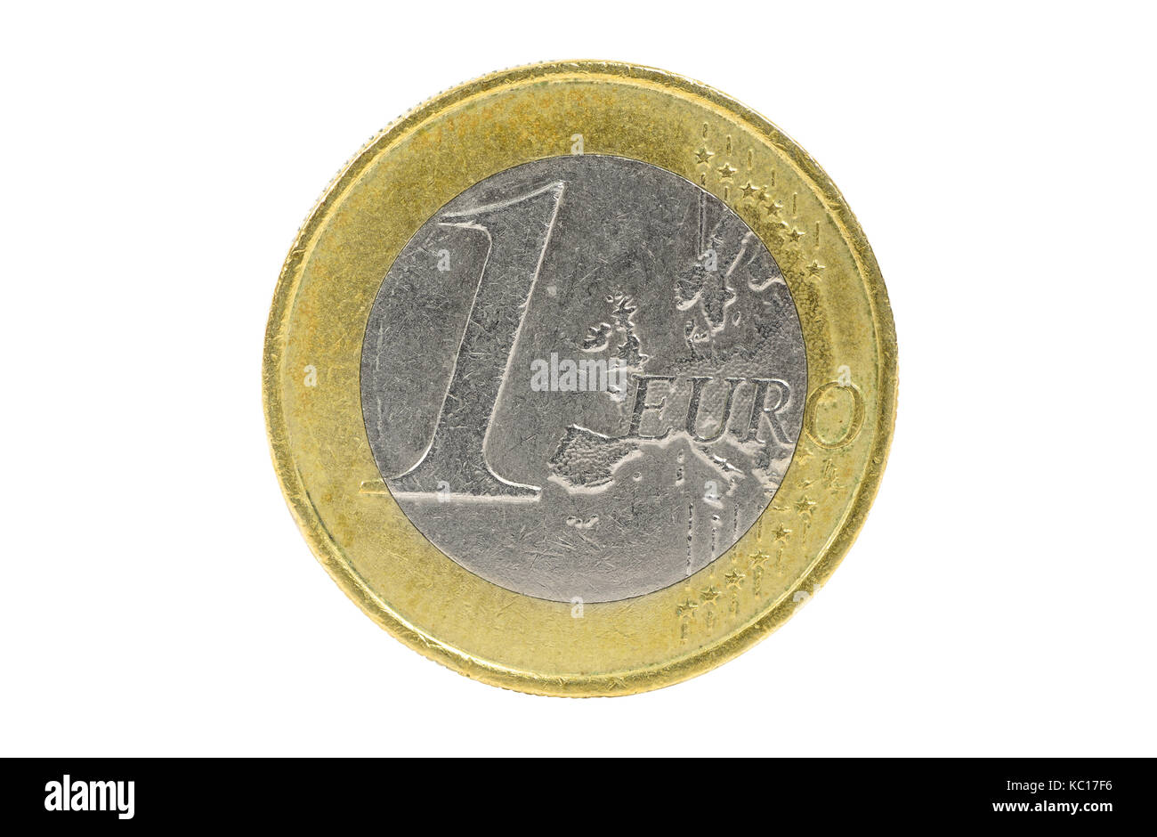 Libre de 1 euro coin isolé sur fond blanc avec clipping path Banque D'Images