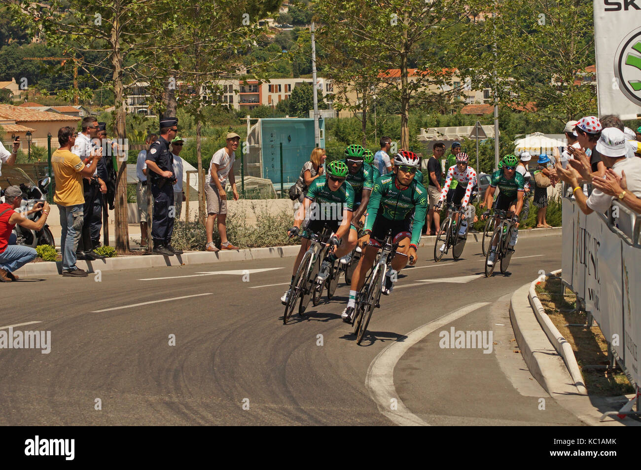 Nice - 2 juillet : le tour 2013 (tour de france). Au cours de l'équipe europcar nice/nice etape 4 (25 km)... Banque D'Images