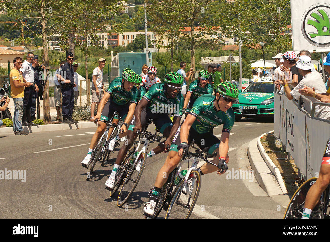 Nice - 2 juillet : le tour 2013 (tour de france). Au cours de l'équipe europcar nice/nice etape 4 (25 km)... Banque D'Images