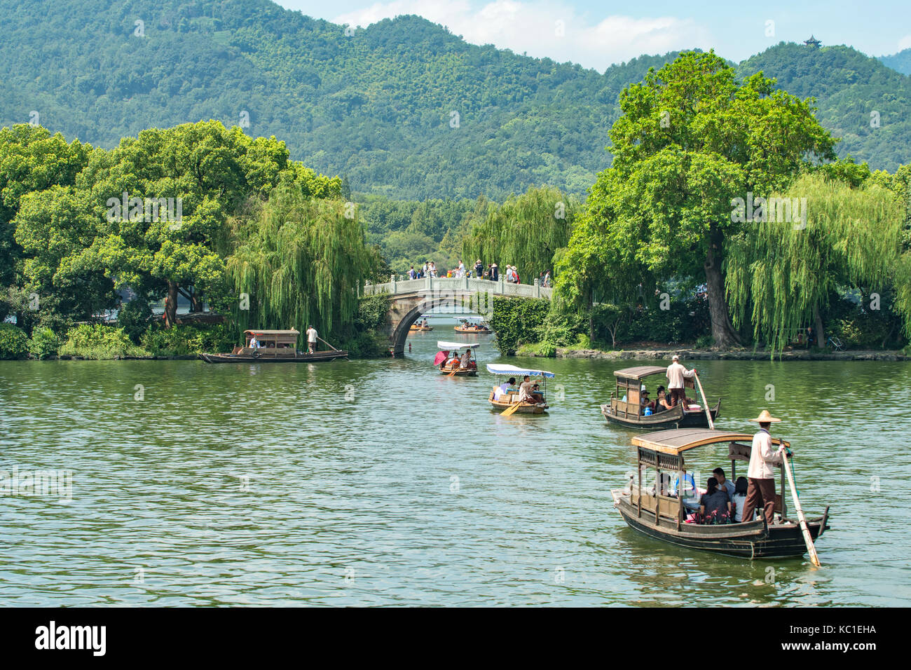 Petit pont sur le lac ouest, Hangzhou, Chine Banque D'Images