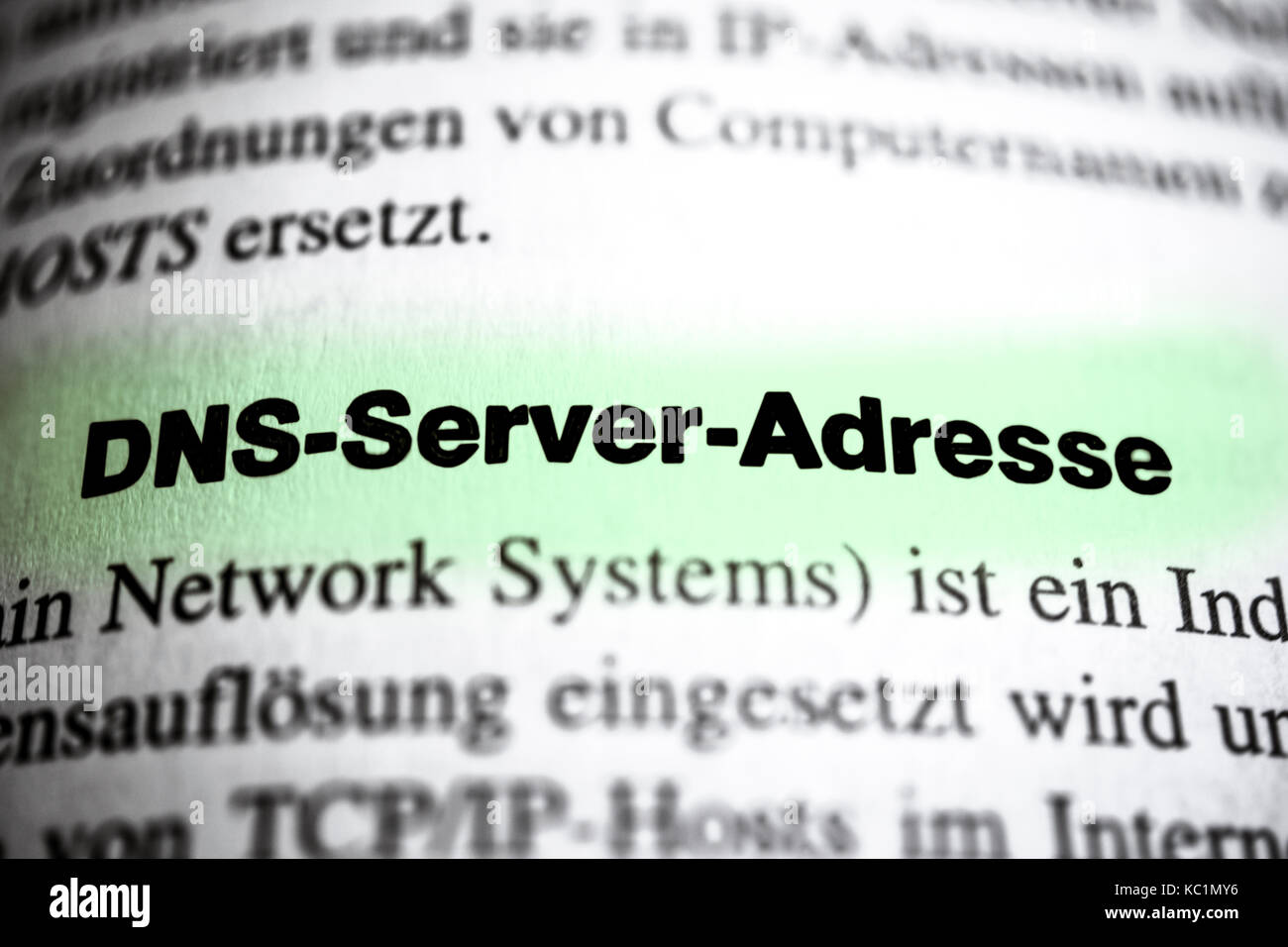 L'adresse du serveur DNS Banque D'Images