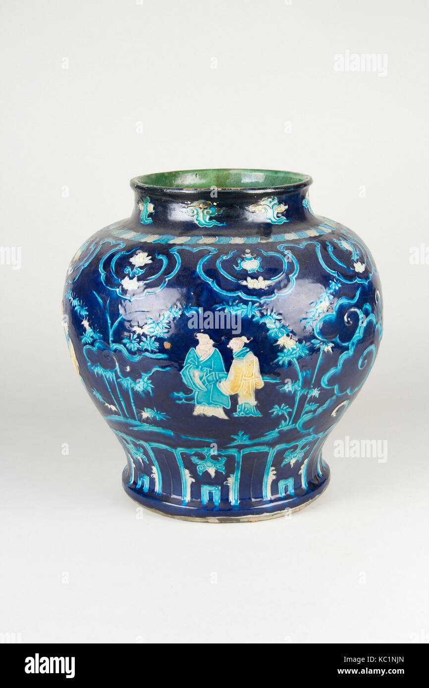 Jar, Chine, Porcelaine, H. 13 3/4 in. (34,9 cm), Céramique Banque D'Images