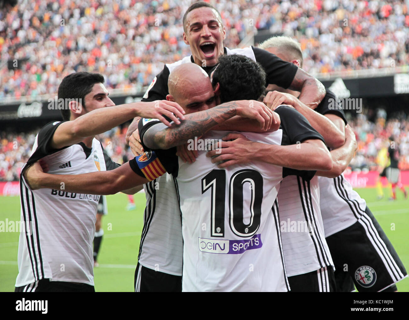 Valence, Espagne. 06Th oct, 2017. 10 dani parejo de valence cf célébrer