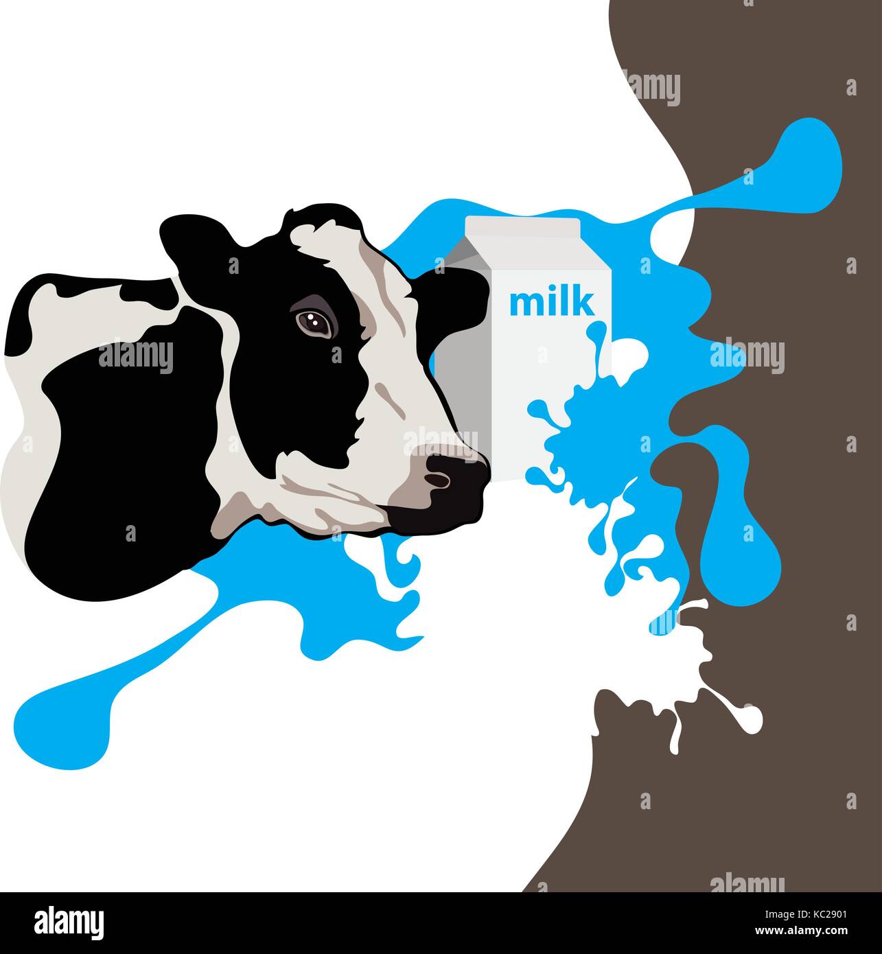 Avec du lait de vache, vector illustration Illustration de Vecteur