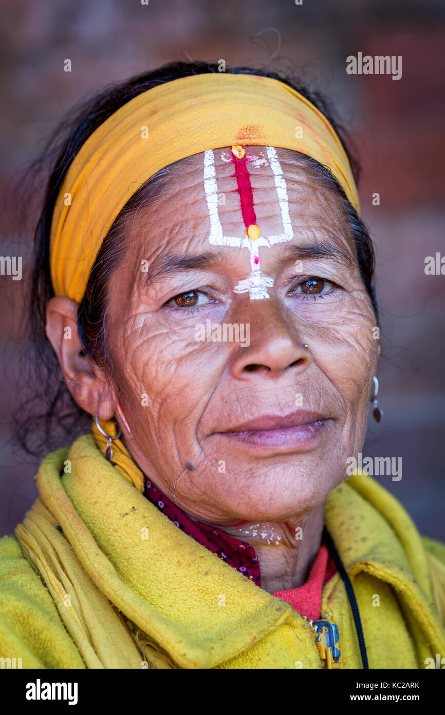 Une sainte femme, Sadhu temple de Pashupatinath, Katmandou, Népal Banque D'Images