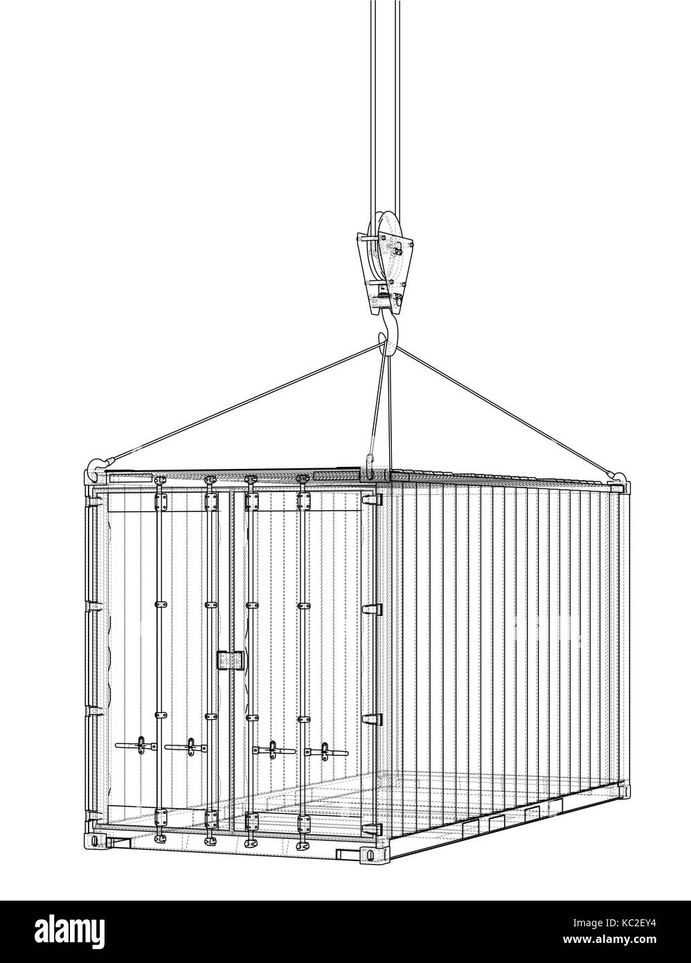 Conteneur en fil de style. Illustration de Vecteur