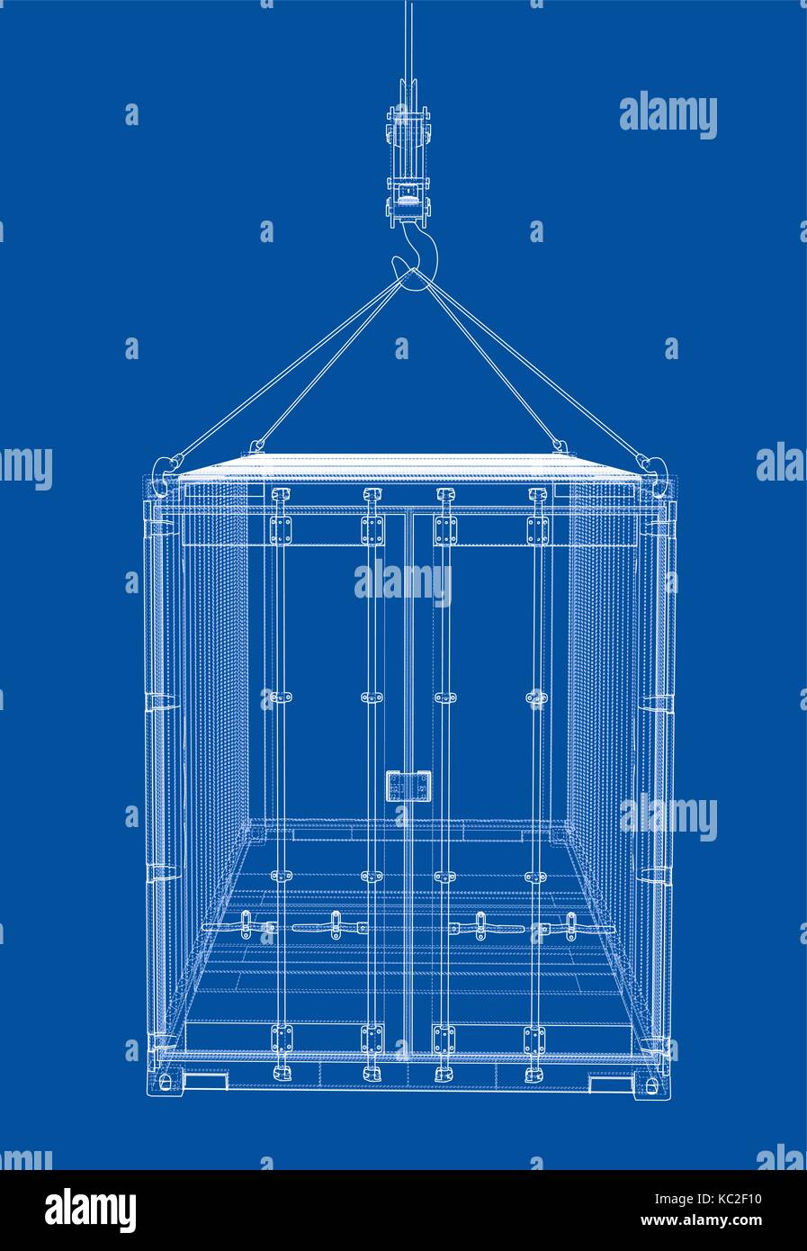 Conteneur en fil de style. Illustration de Vecteur