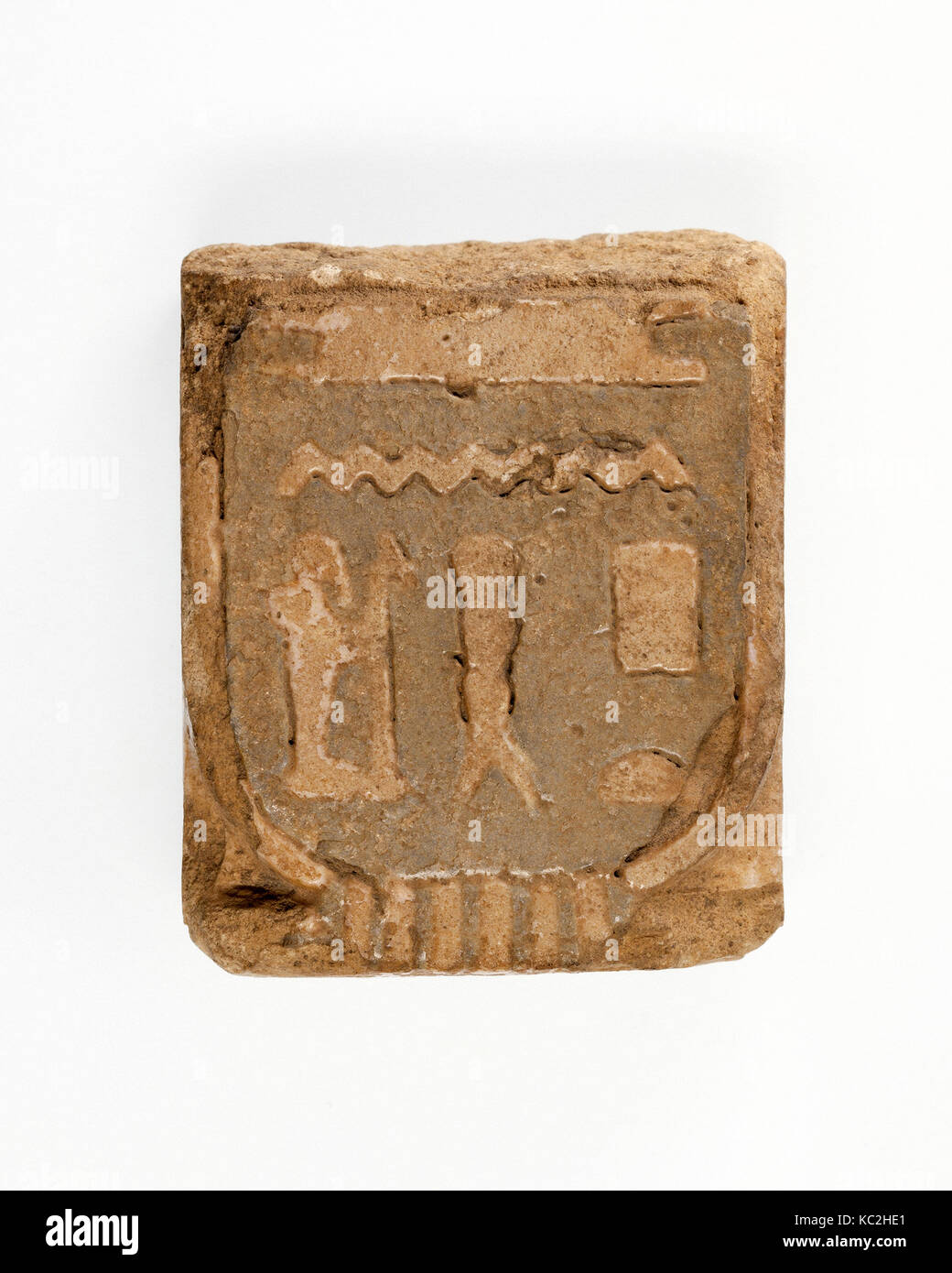 Carreaux, Nouvel Empire, époque Ramesside, Dynasty 19-20, ca. 1295-1070 av. J.-C., d'Egypte, calcaire, L. de 2-7/8 po Banque D'Images