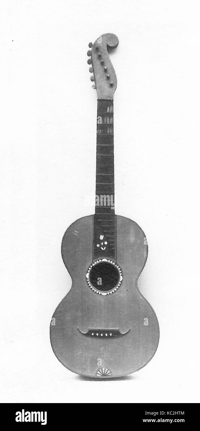 La guitare espagnole, ca. 1835, United States ; Autriche, américain ou autrichienne, bois, divers matériaux, Grand W. 11 × 7/16 D. 3 1/4 Banque D'Images