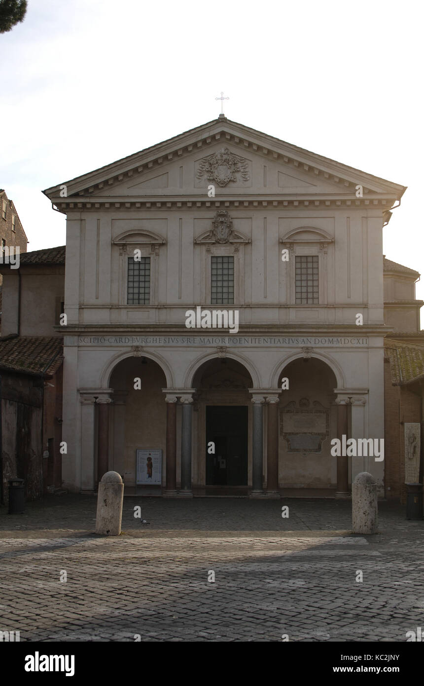 Italie. Rome. saint Sébastien à l'extérieur des murs ou saint Sébastien aux catacombes. Façade, 1612 par Flaminio Ponzio (1560-1613) assistée par Giovanni vasanzio. Banque D'Images