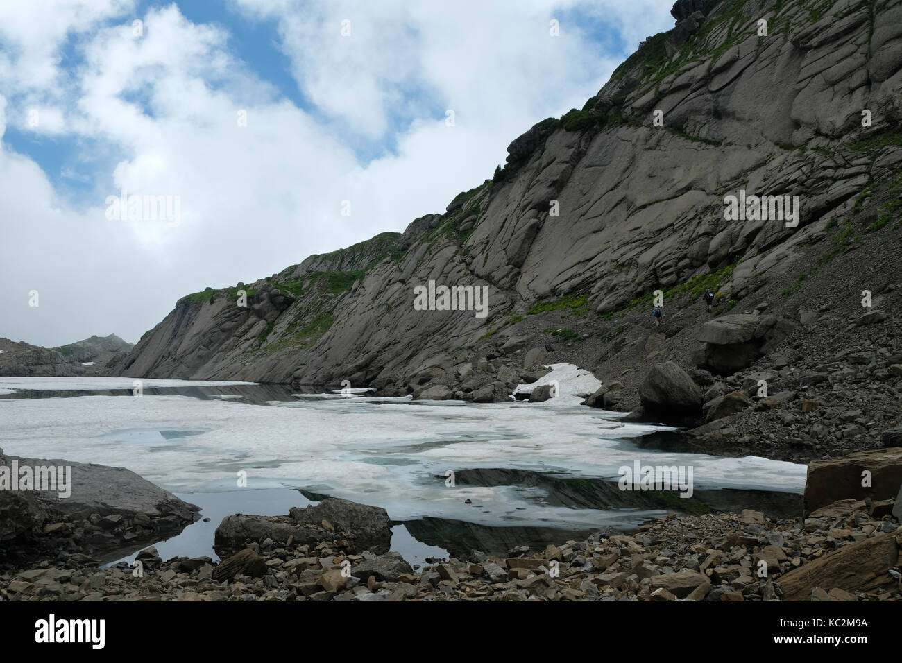 Lac des chambres, tour des dents blanches, alpes Banque D'Images