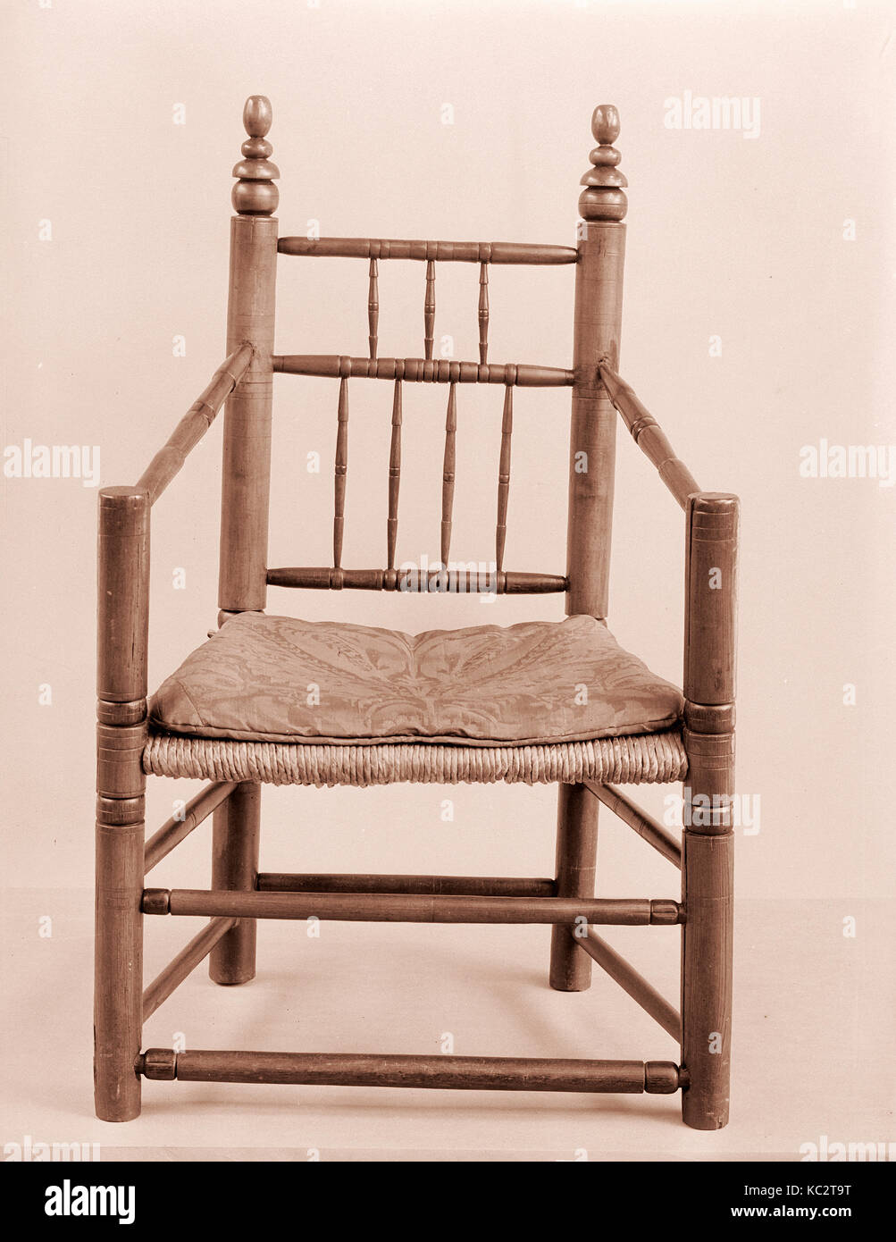 Fauteuil tourné, 1650-1700, Made in United States, American, érable, frêne, 40 x 25 x 17 1/2 in. (101,6 x 63,5 x 44,5 cm Banque D'Images