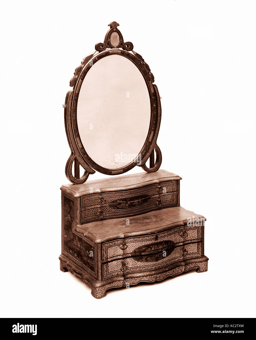 Verre de vinaigrette, 1790-1800, fabriqué en Chine, en chinois, pour le marché américain, bois laqué, 32 1/4 x 16 x 11 in. (81,9 x 40,6 x 27,9 Banque D'Images