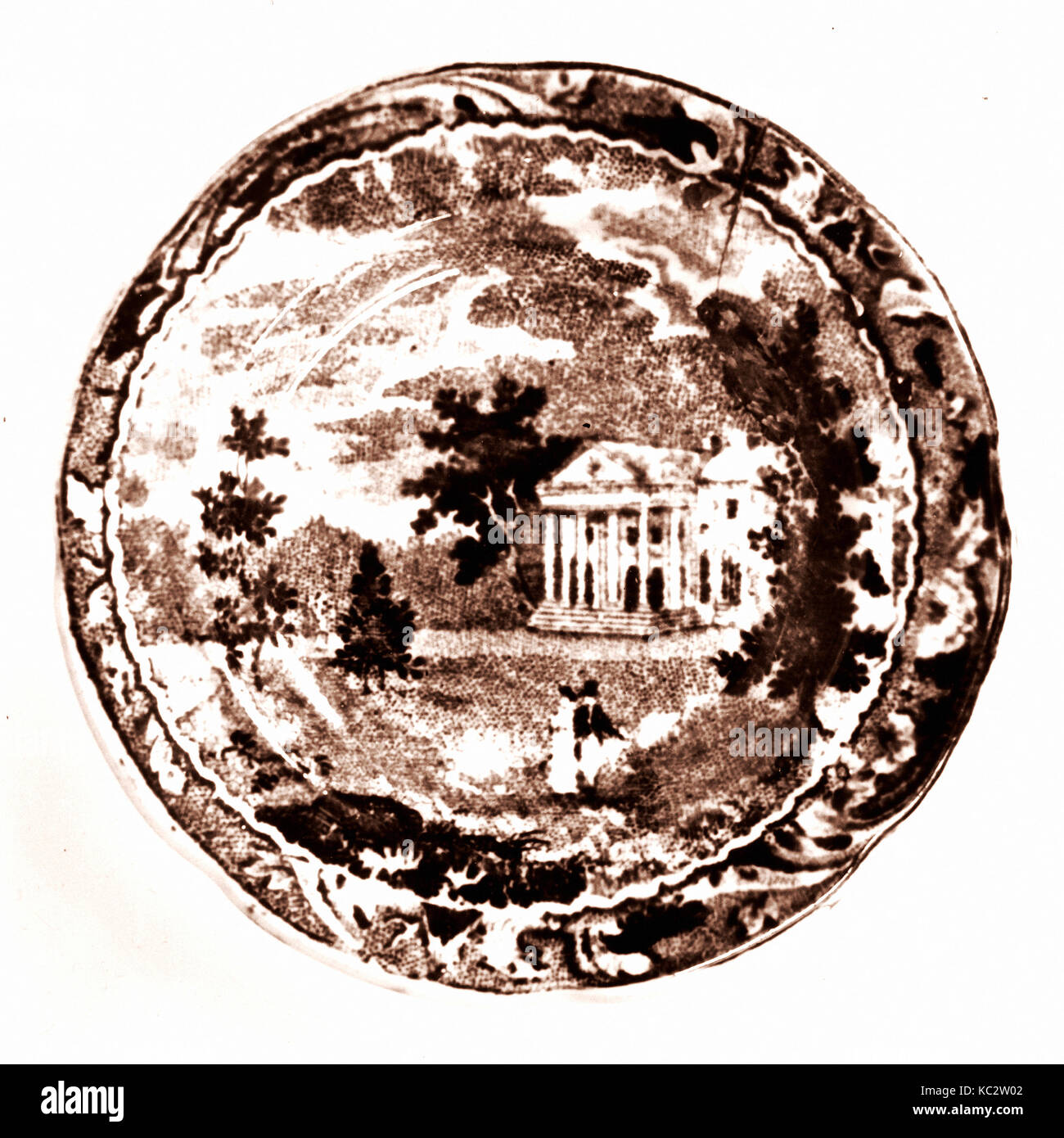 Plaque, ca. 1822-ca. 1836, faites dans le Staffordshire, Stoke-on-Trent, Angleterre, British (marché américain), Argile, transfert-print Banque D'Images