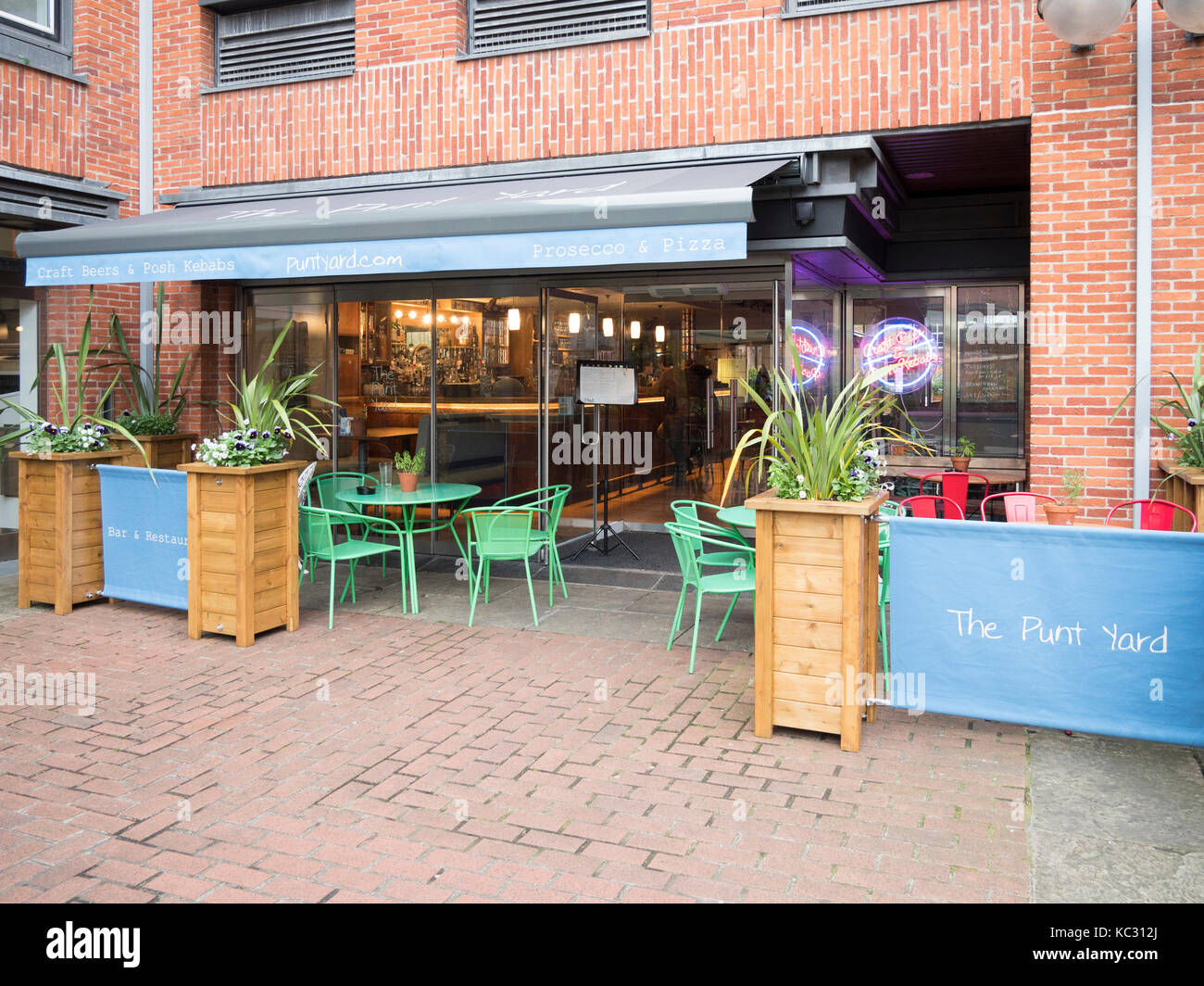 Le restaurant Yard Punt et cafe à Quayside Cambridge UK Banque D'Images