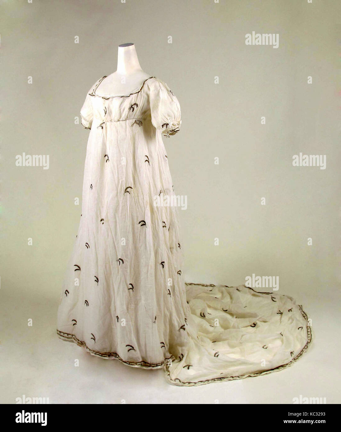 Robe, 1800-1804, probablement l'anglais, du coton, de l'argent Photo Stock  - Alamy