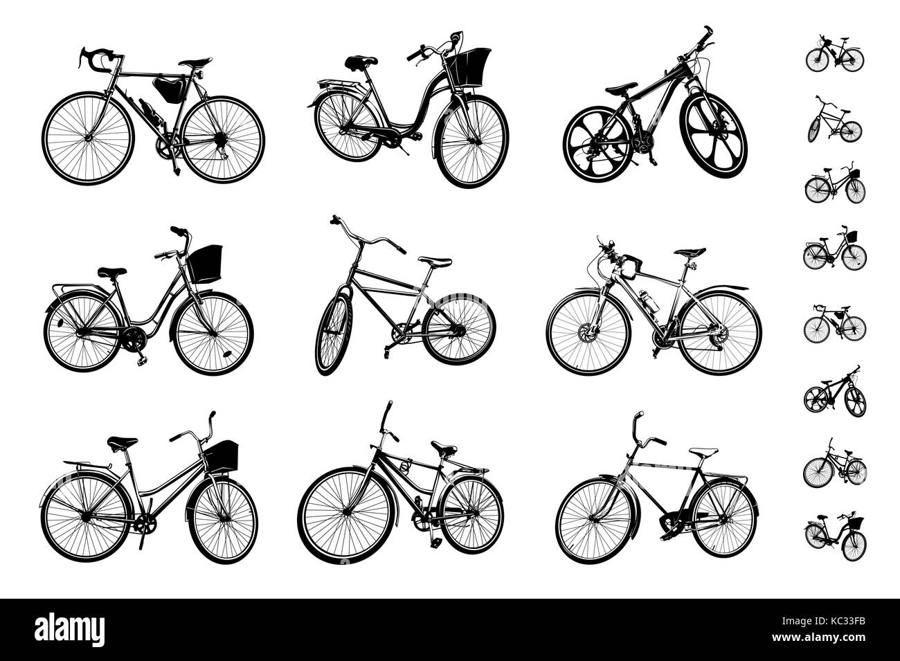 Bicyclettes vecteur défini Illustration de Vecteur