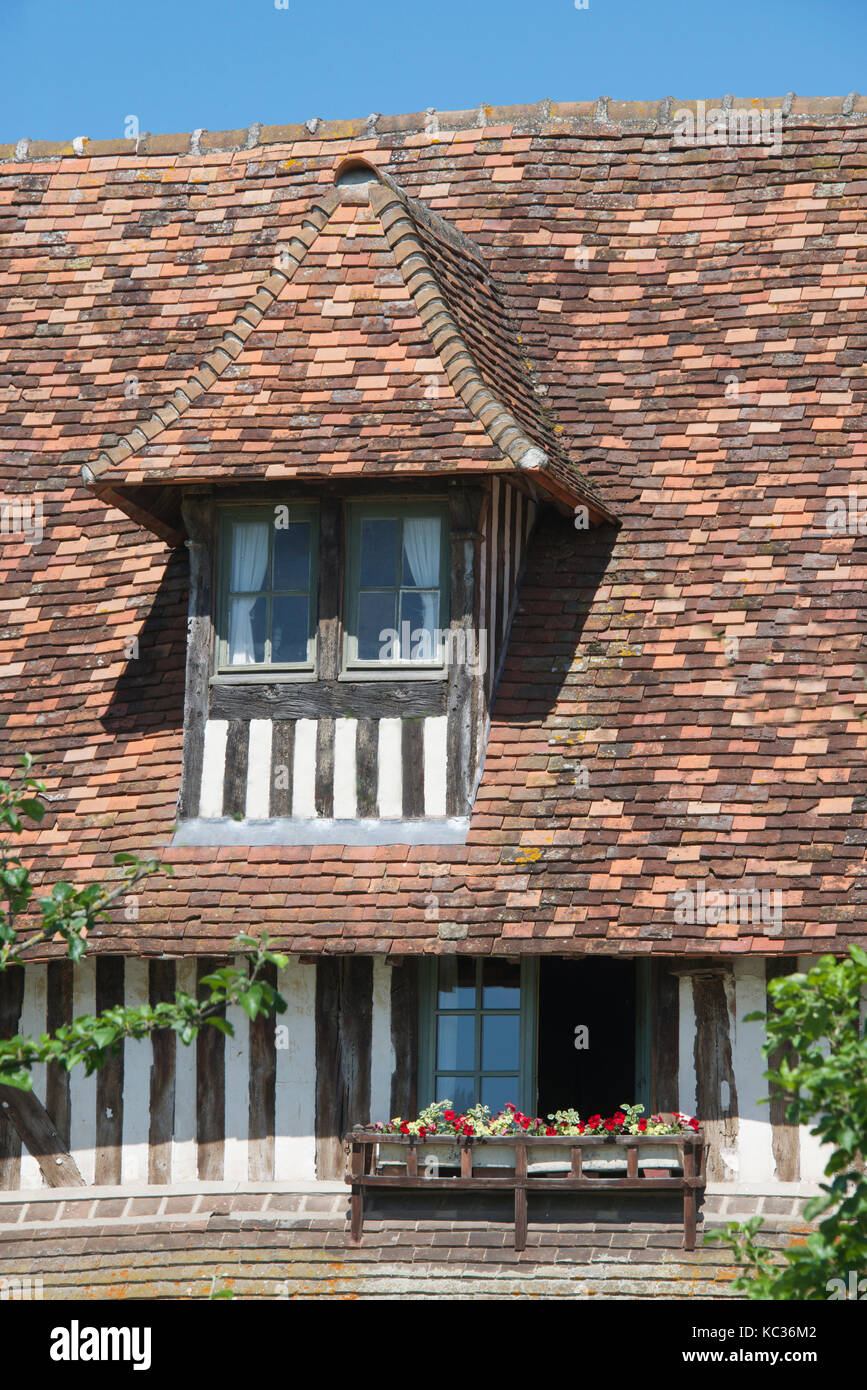 Détail Manoir du lieu Dey près de Pont-L'EVEQUE Calvados Normandie France Banque D'Images