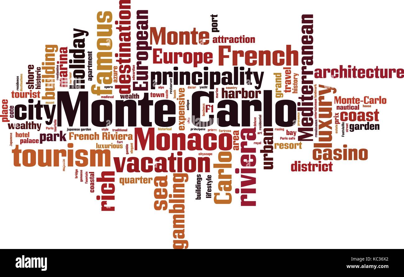 Mot de Monte Carlo concept cloud. Vector illustration Illustration de Vecteur