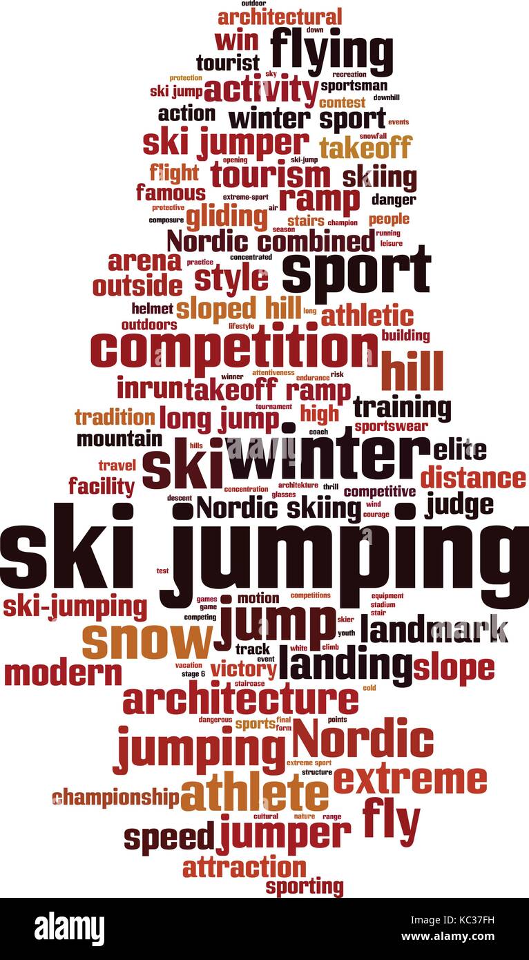 Le saut à ski mot concept cloud. vector illustration Illustration de Vecteur