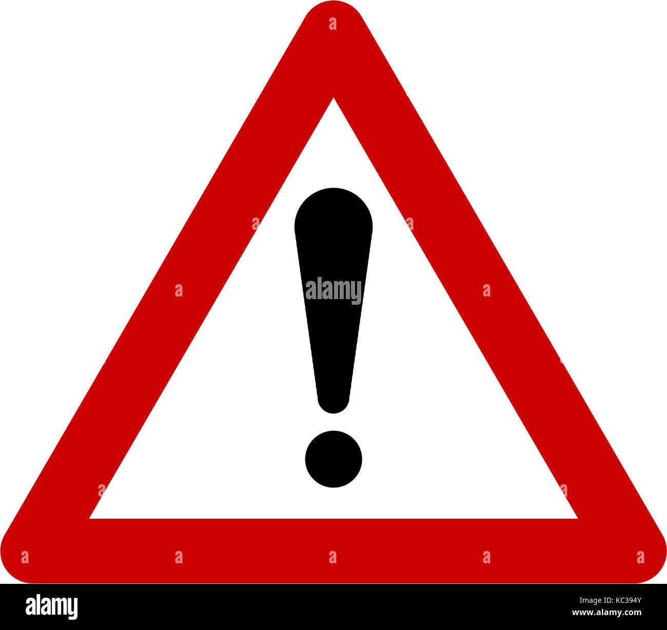 Panneau d'avertissement avec symbole d'exclamation Banque D'Images
