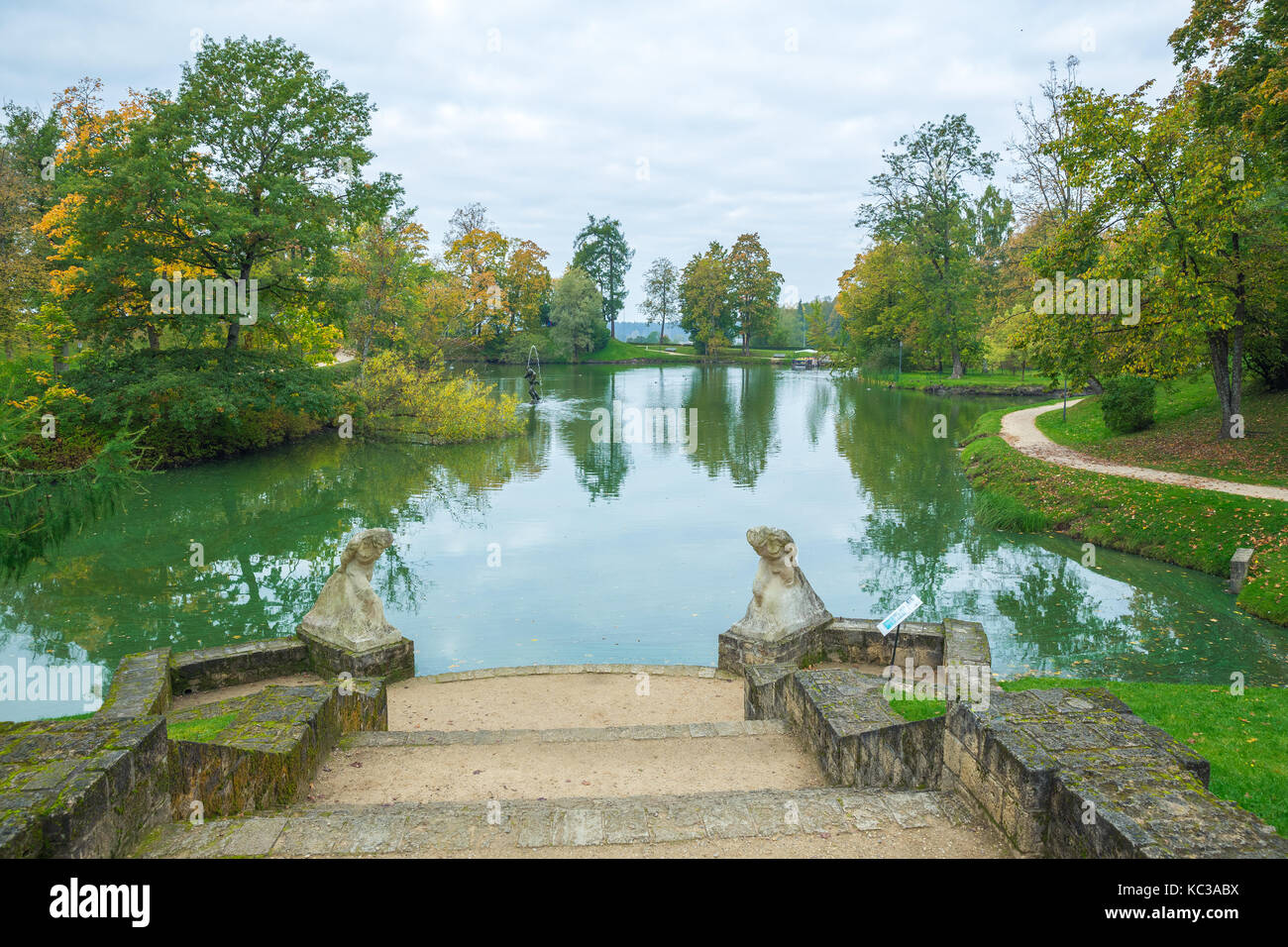 Vieille ville, ville, château et parc à Cesis, la Lettonie. 2017 Banque D'Images