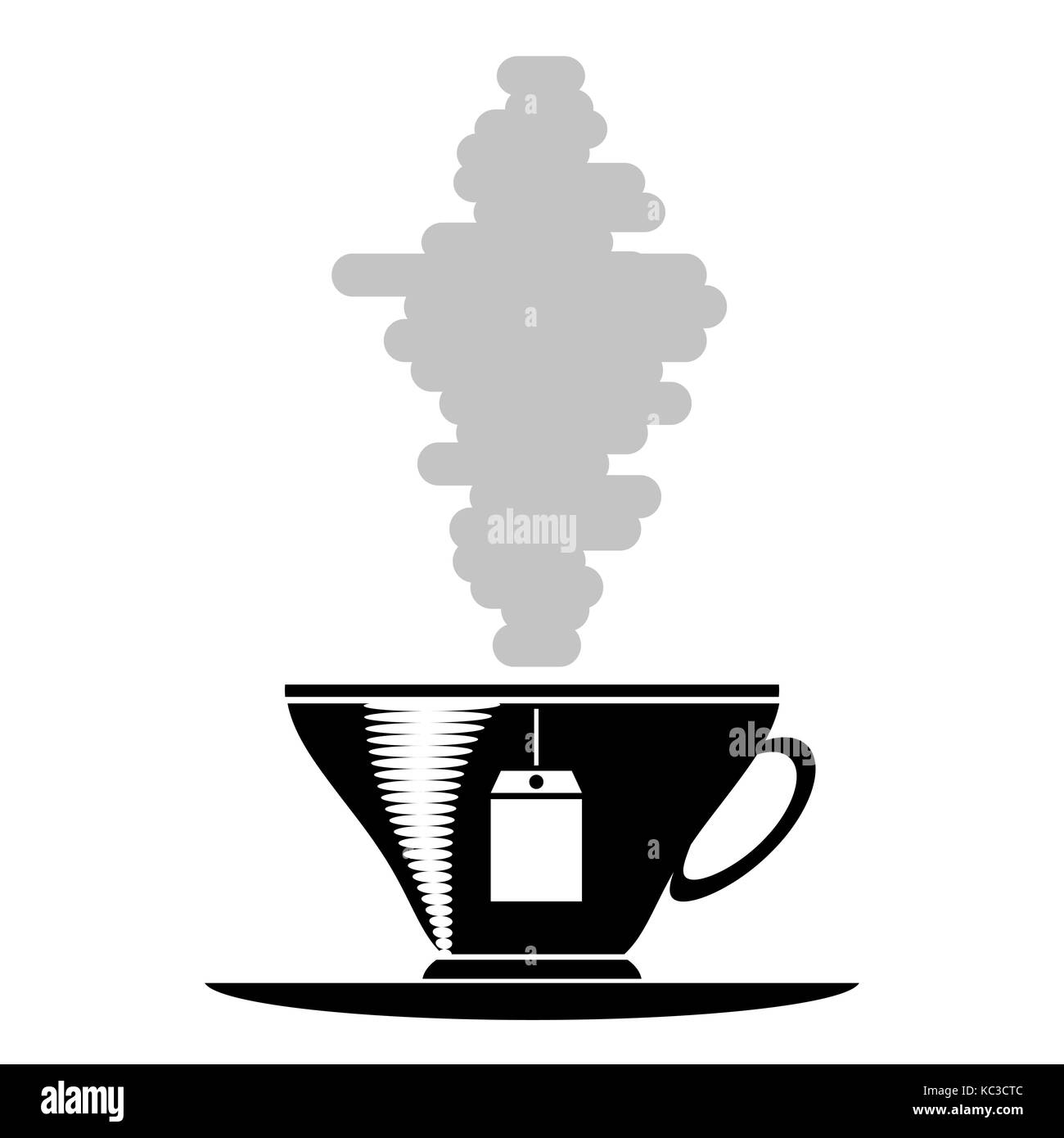 Tasse de thé silhouette Illustration de Vecteur