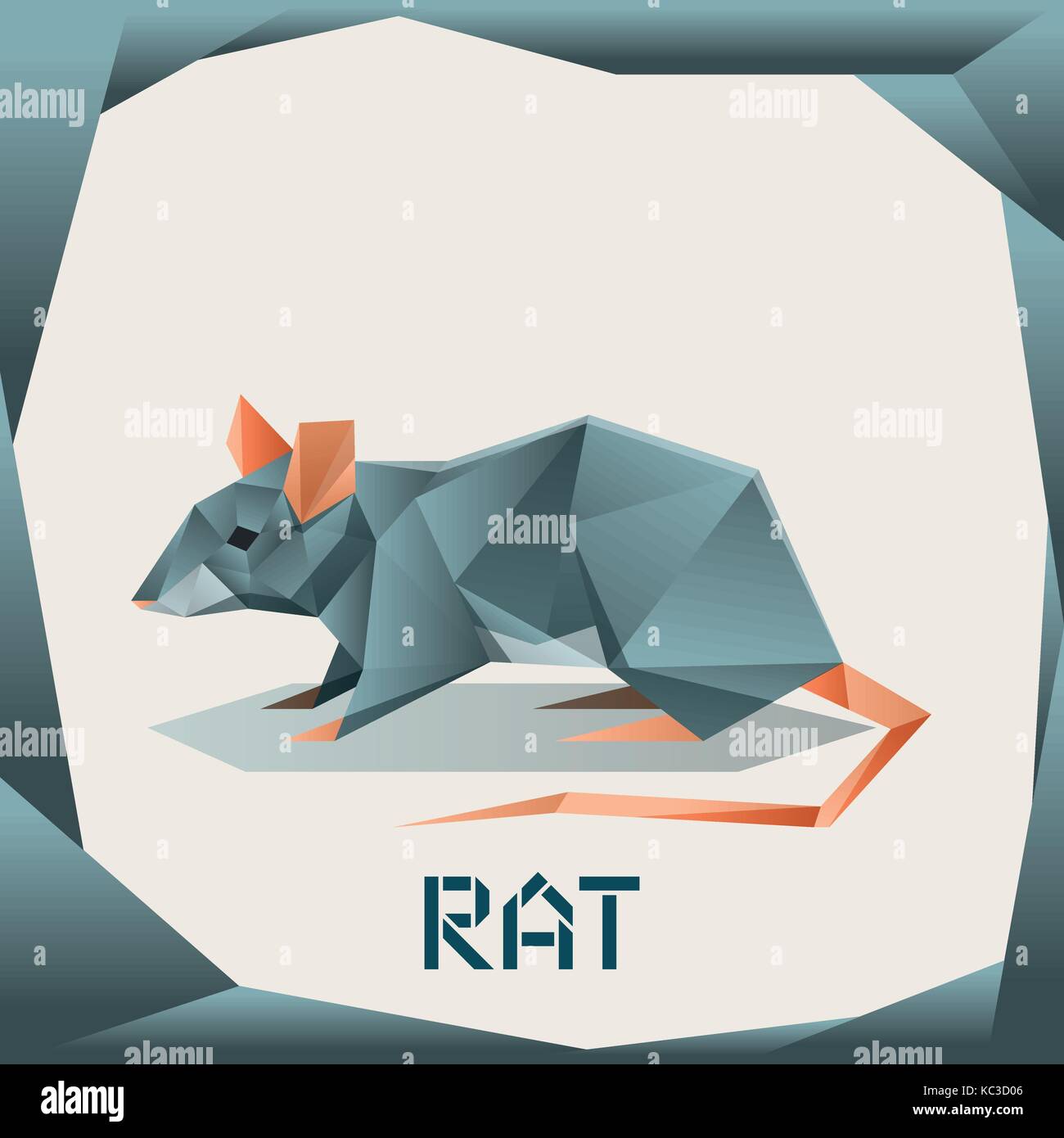 Rat gris origami Illustration de Vecteur