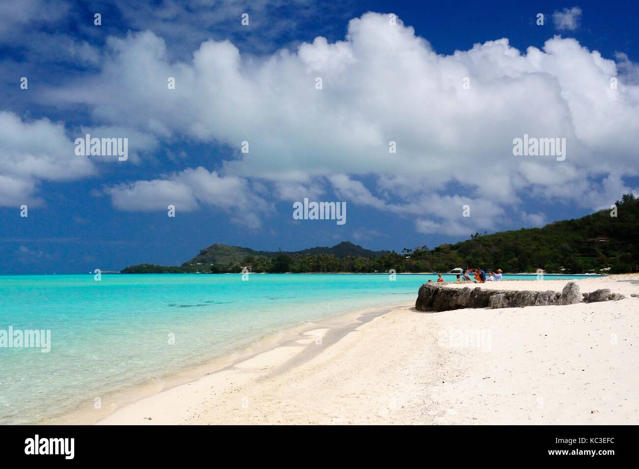 Plage de Matira, Bora Bora Banque D'Images