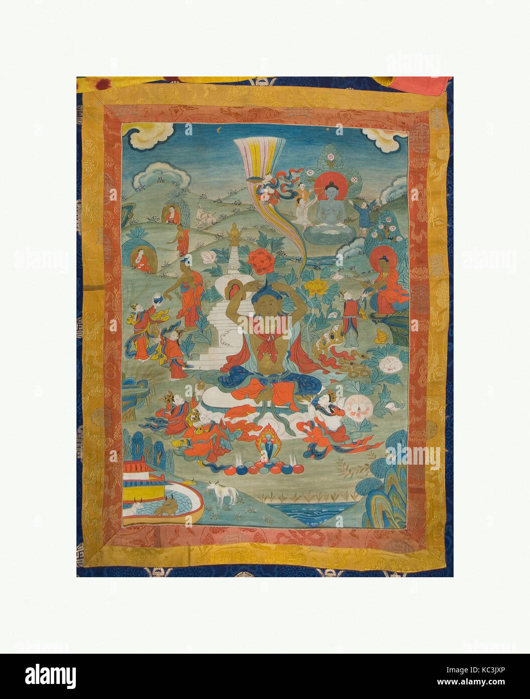 La grande renonciation de Siddhartha, 20e siècle, le Tibet, l'encre et couleur sur papier, 53 1/4 x 28 1/2 in. (135,3 x 72,4 cm Banque D'Images