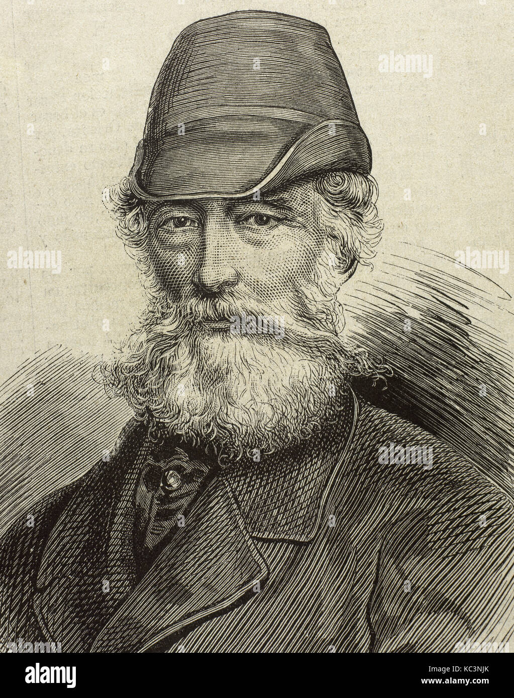 Alfred Krupp (1812-1887). L'industriel allemand. Portrait. La gravure. 'La Ilustracion Espanola y Americana', 1878. Banque D'Images