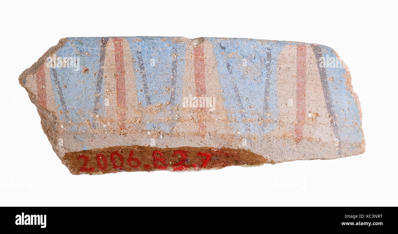 Fragment de navire, nouveau royaume, Dynasty 18, ca. 1390-1353 av. J.-C., de l'Egypte, la Haute Égypte, Thèbes, Malqata, Palais d'Amenhotep III Banque D'Images