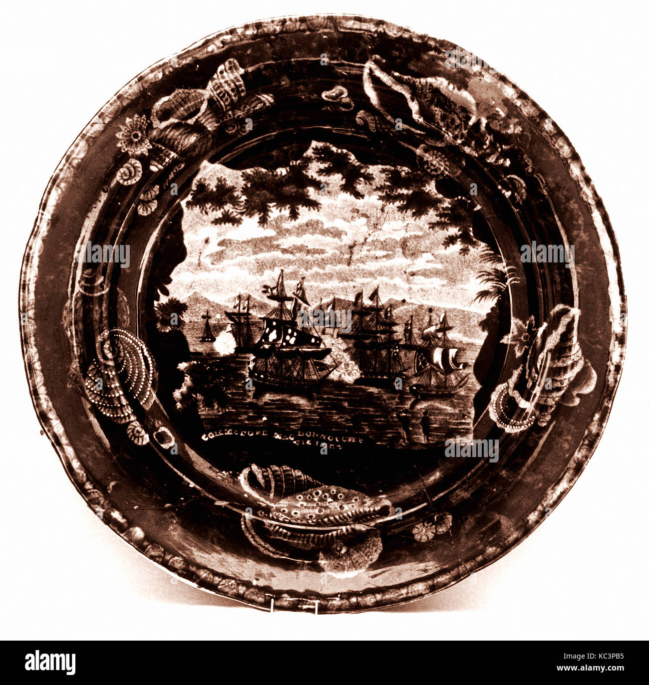 Plaque, ca. 1818-ca. 1846, faites dans le Staffordshire, Stoke-on-Trent, Angleterre, British (marché américain), Argile, transfert Banque D'Images