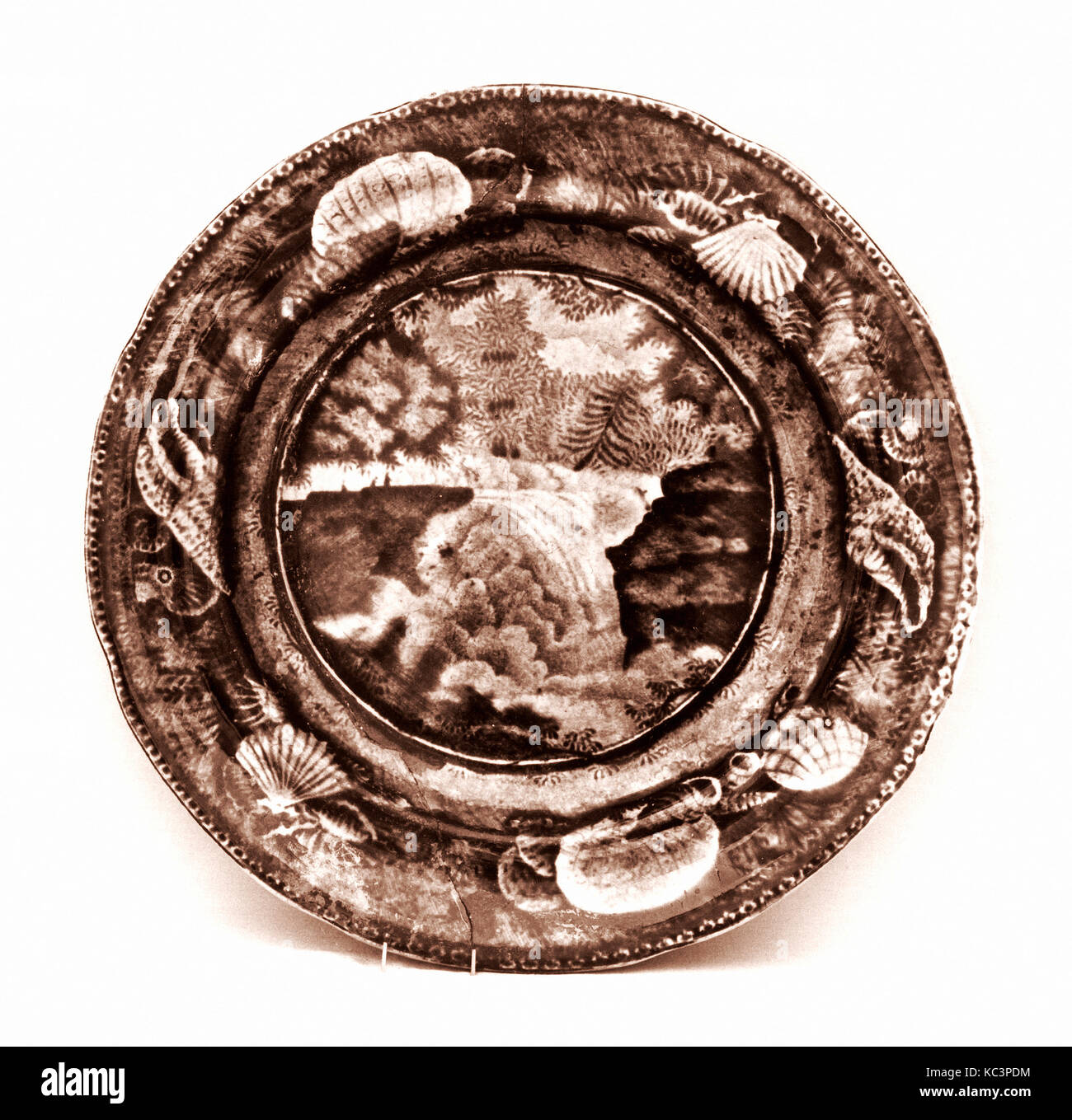 Plaque, ca. 1828-ca. 1846, faites dans le Staffordshire, Stoke-on-Trent, Angleterre, British (marché américain), Argile, transfert-print Banque D'Images