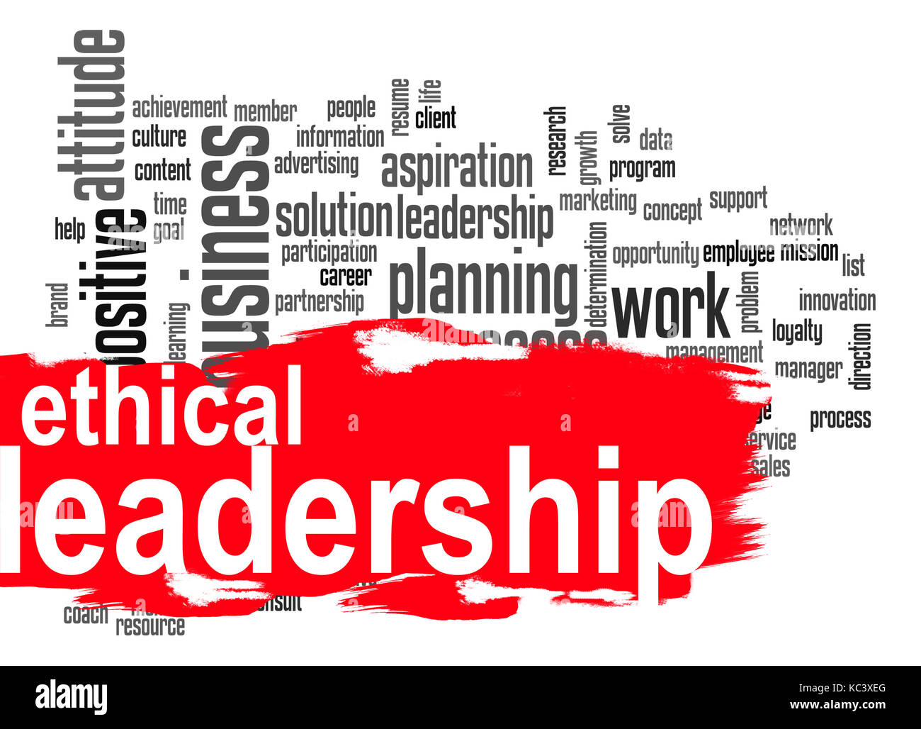 Leadership éthique nuage de mots avec l'image hi-res rendus d'art qui pourrait être utilisé pour toute la conception graphique. Banque D'Images